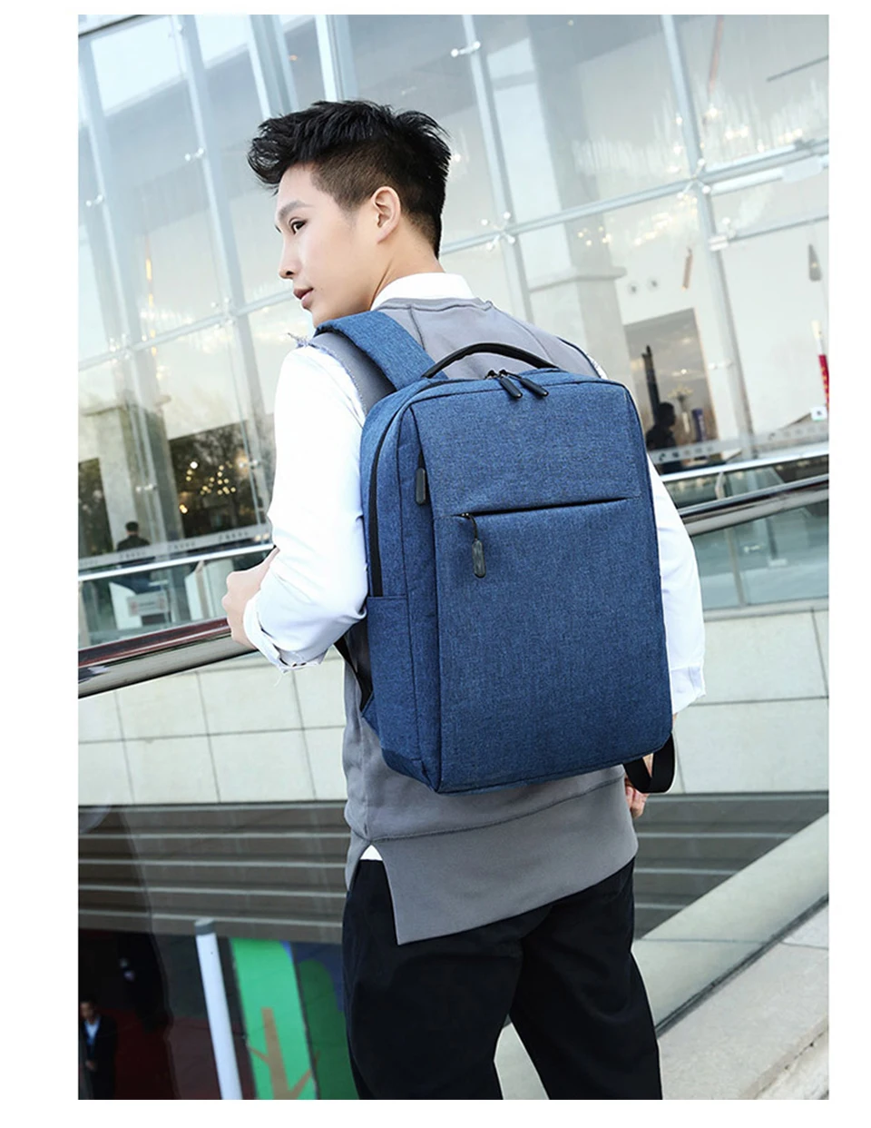 Mens Backpack 15.6 Inch Laptop Backpacks Male Notebook Back Pack USB Charging Travel Bagpack Student Waterproof Women Style Bags (23)