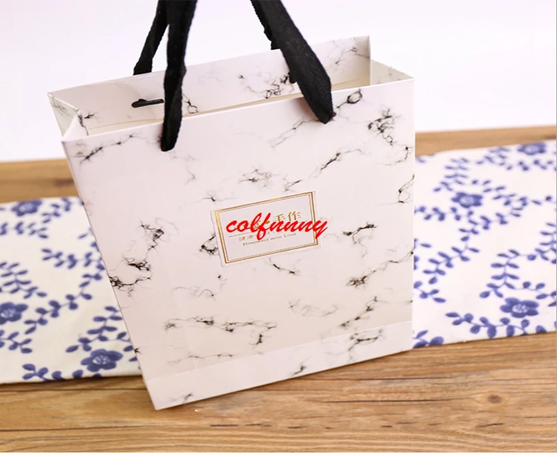 

500 шт./лот, быстрая доставка, подарочный пакет с изображением новолунного пирога, мрамора, снега, яичного желтка, зеленой фасоли, F052905