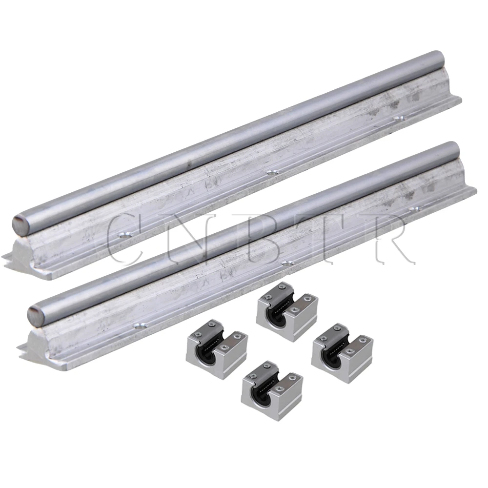 

Silver 10mm Shaft 30cm Linear Bearing Rail w/ Open Linear Motion Slide CNBTR Pack of 2