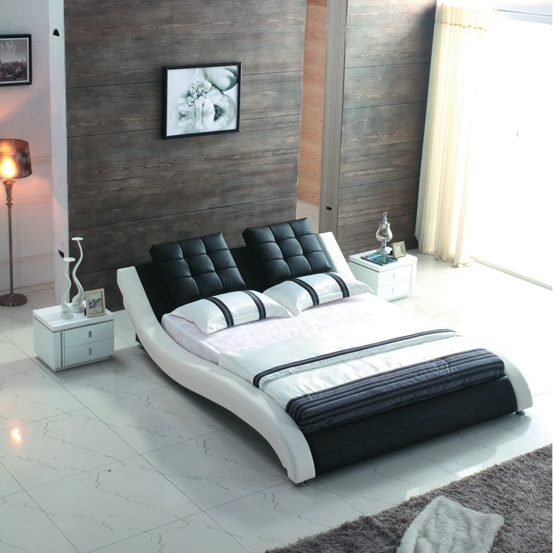 

Fosha factory direct sale real leather bed set