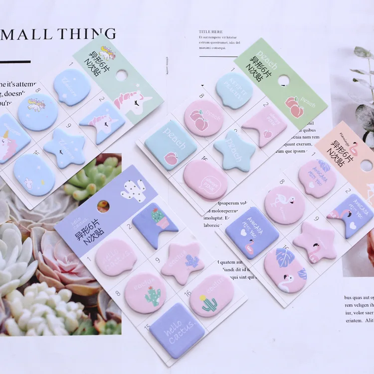 

20Sets Memo Pads Sticky Notes Colorful Cactus Paper Notepaddiary Scrapbooking Stickers Office School stationery Bookmark