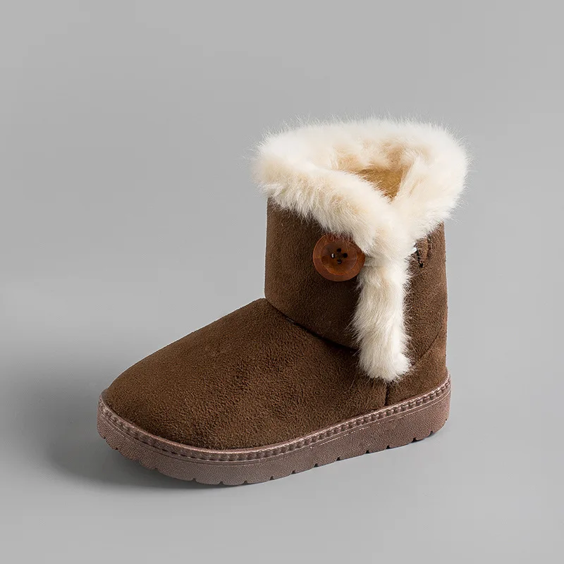 

Mudipanda 2018 Toddle Winter Girls Mid-Calf Boots Kids Warm Plush Cotton Shoes Boys Snow Anti-skiing Boots Children School Shoes
