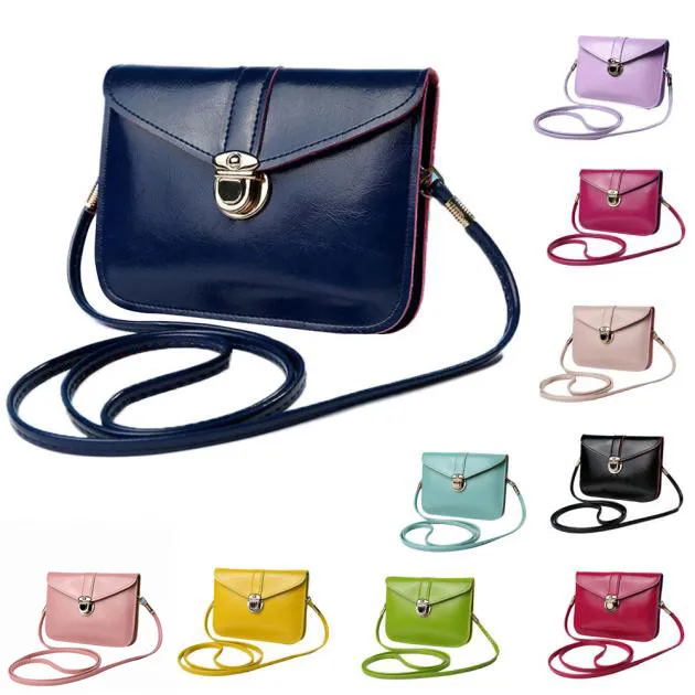 

Women Leather Handbags Mini Card Coin Mobile Phone Bags Fashion Small Change Purse Female Buckle PU Shoulder Crossbody Bag2.9