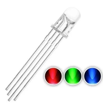 

50PCS 5mm full-color LED RGB red/green/blue Common Cathode/Anode Four feet transparent highlight color light 5mm diode colorful