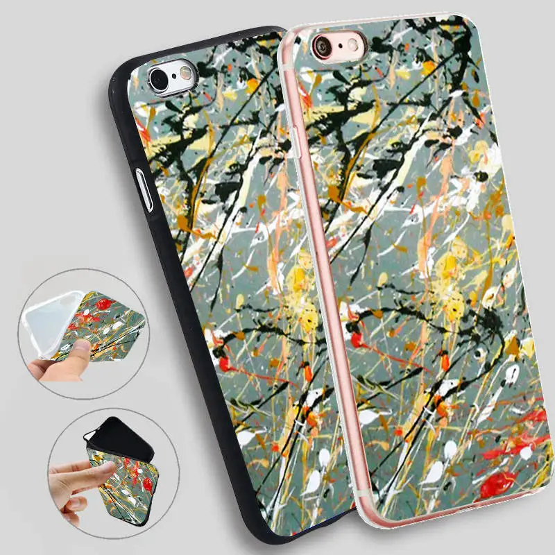

Phone Case For iphone 7 8 8plus X Jackson Pollock Interprehellip Silicone Case for iPhone 6 5 S 5S 6S Plus Cover Fundas