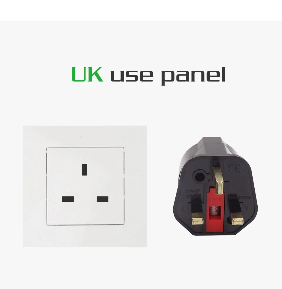 1 PC EU European To UK Adapter Electrical Plug Abroad Travel Socket Converter 13A 250V Rated Isolated Ground White Black Adaptor (5)