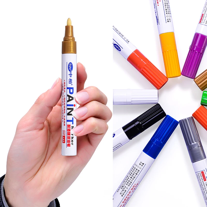 QISIWOLE White Automotive Paint Markers Pens - Single color 3 Pack  Permanent Oil Based Paint Pen, Medium Tip, Quick Dry and Waterproof Marker  for Car