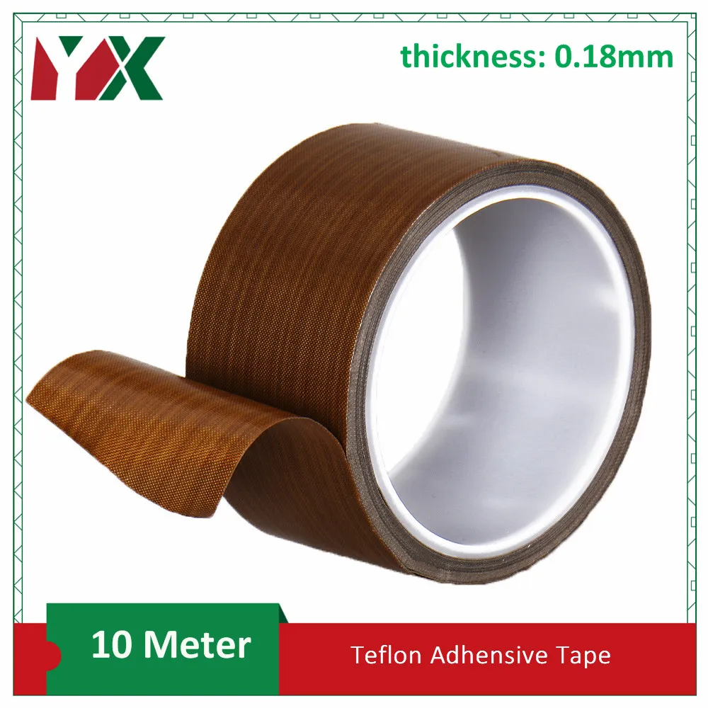 

YX 2Rolls 19mmx0.18mm Thick Teflon Tape Adhesive Cloth Insulation 300 Degree Vacuum Sealing Machine Teflon Tape 10 Meter