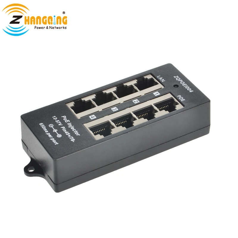

Surveillance PoE Injector 4 Port PoE Patch Panel 100Mbps Security For IP Camera IP Phone Wireless Access Point