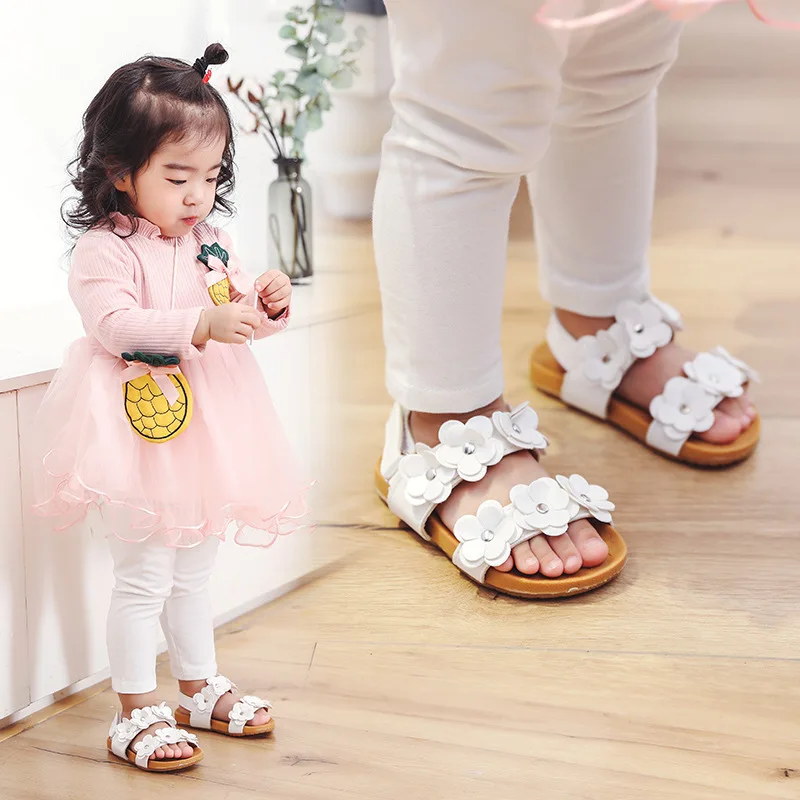 

Girls Sandals 2019 New Princess Baby Girls Shoes Children's Beach Shoes Primary School Students Summer Flat Kids Non-slip Shoes