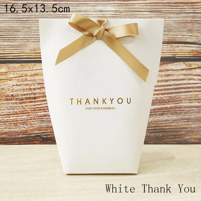 5 шт. высококлассные черно-белые бронзовые "Merci" Сумки для конфет французские спасибо Свадебные сувениры Подарочная коробка посылка на день рождения - Цвет: 16.5x13.5cm Thankyou