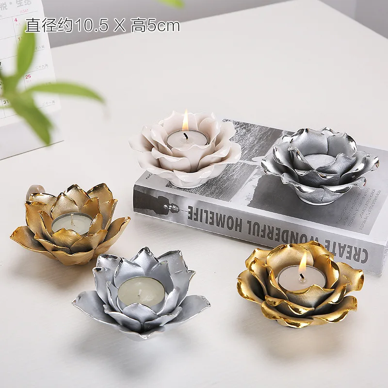 

Home decorate Ceramic candlestick holder incense burner articles Handmade ceramic lotus candle holders incense burners