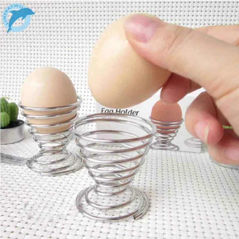 

LINSBAYWU 1pcs Boiled Eggs Holder Hot Products Stainelss Steel Spring Wire Tray Egg Cup Cooking Tool