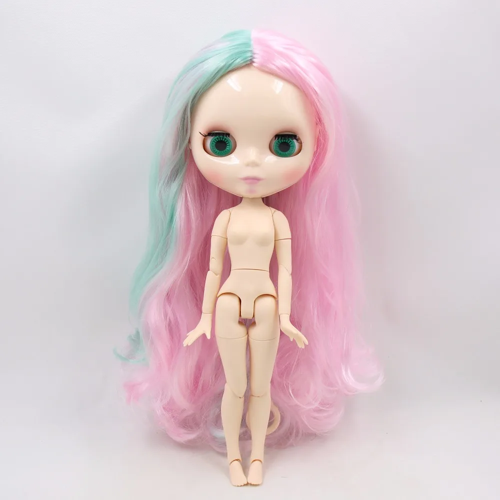 Ледяная DBS шарнирная кукла Blyth игрушка розовый микс мятно зеленые волосы