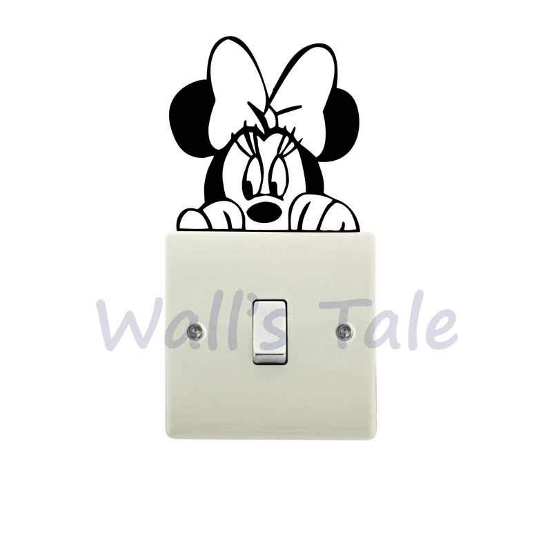 

Cute Minnie Mouse Vinyl Wall Art Decals Nursery Light Switch Sticker , Lovely Minnie Decals Children Kids Room Wall Decoration