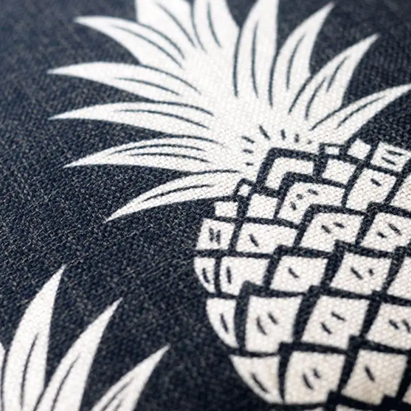 Pineapple Pattern Decorative Black Fashion Throw Pillow For Sofas Linen Cotton Canvas Car Seat Cushion Home Decor Cojines