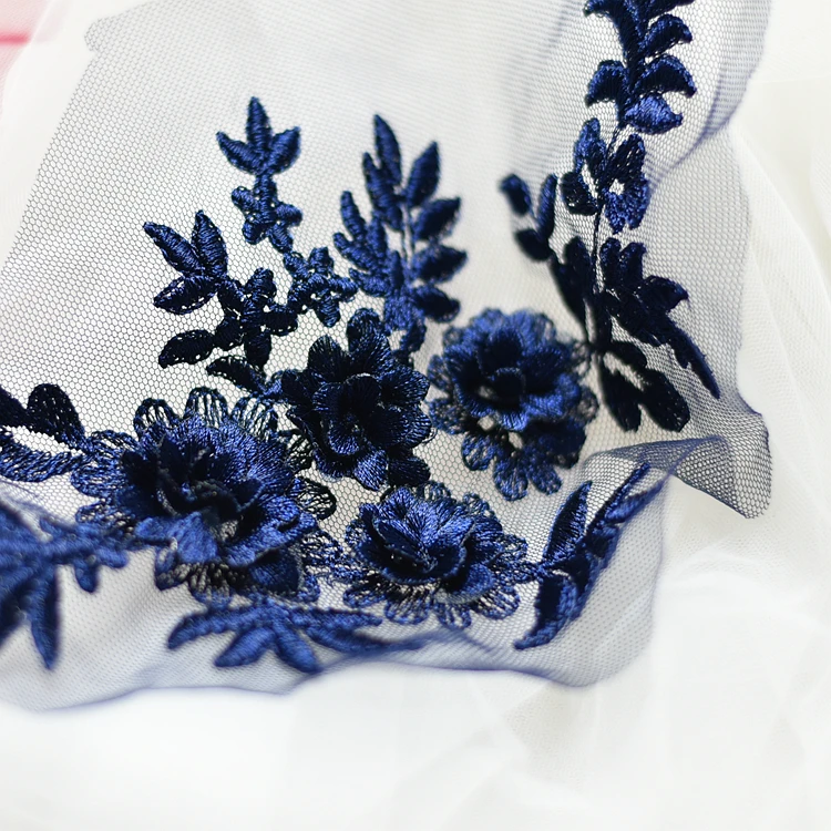 

1PC 21*11.5cm White/Red /Black/ Gold/Champange Embroidered Lace Applique Lace Trim Dress DIY Lace Accessories