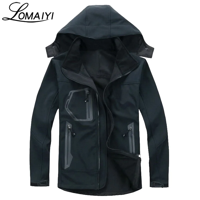 LOMAIYI Male Shark Skin Softshell Jacket Coat Men 2017