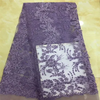 

Madison African Lace Fabric In Purple Color Embroidery Lace Fabric For Dresses, Wedding Lace Lady Fabric
