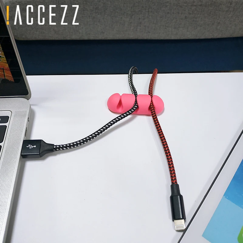 ACCEZZ Кабельный органайзер для наушников Держатель для наушников шнур для мыши 3 Отверстия Силиконовые скобы USB линия стол управление спальней