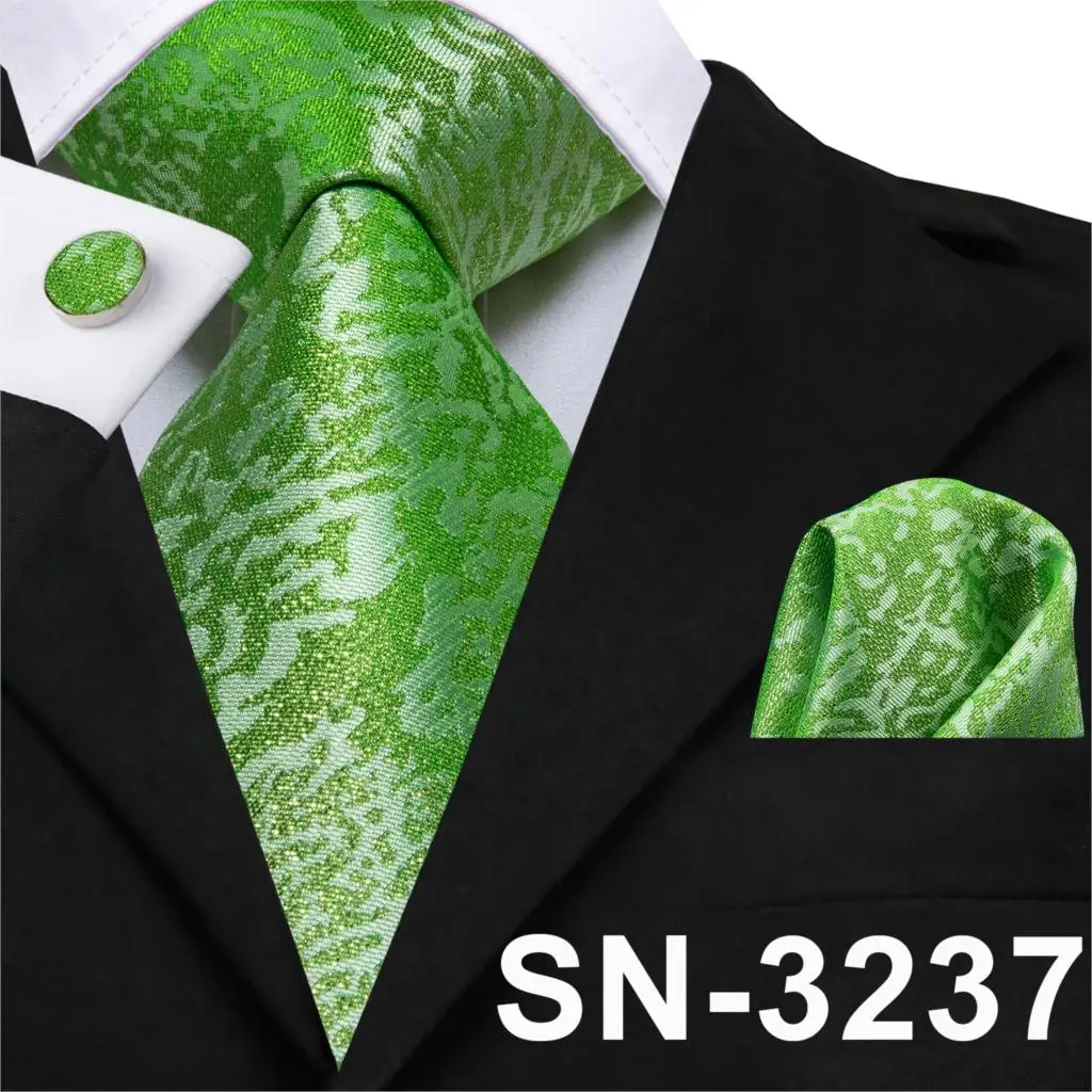 SN-3237 Мужские зеленые галстуки цветочный Галстук Пейсли Шелковый галстук Карманный квадратный набор для вечерние галстуки для бизнеса изумрудные Галстуки подарок Hi-Tie SN-3206 - Цвет: SN-3237