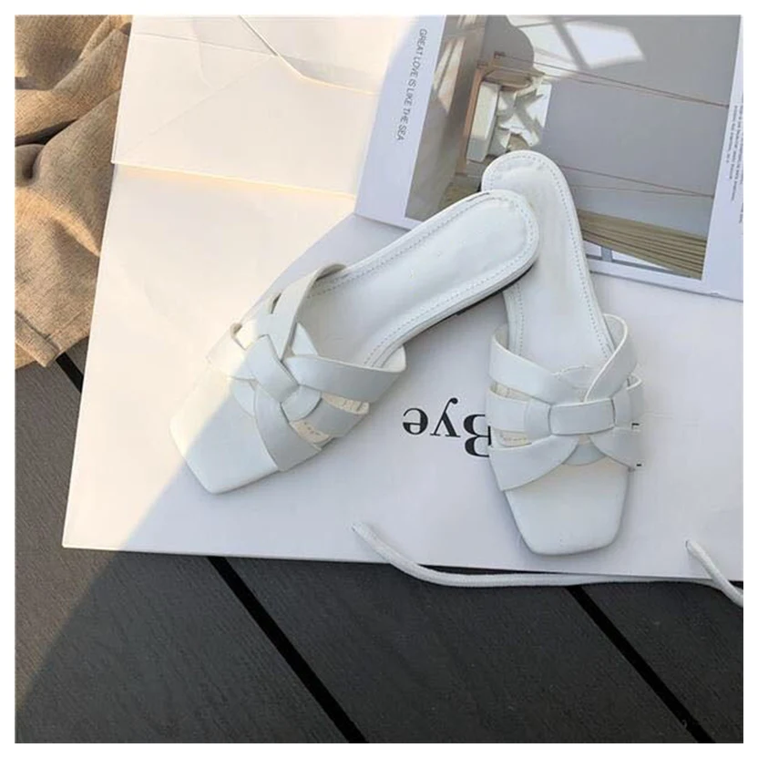 Bailehou/Новинка года; Повседневные тапочки на плоской подошве; повседневные летние пляжные сланцы; сандалии для отдыха; Брендовая женская обувь - Цвет: White