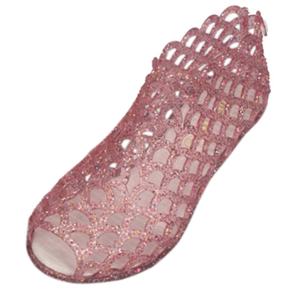 Summer Women Sandals Crystal Jelly Shoes Peep Toes Hollow Out Nest