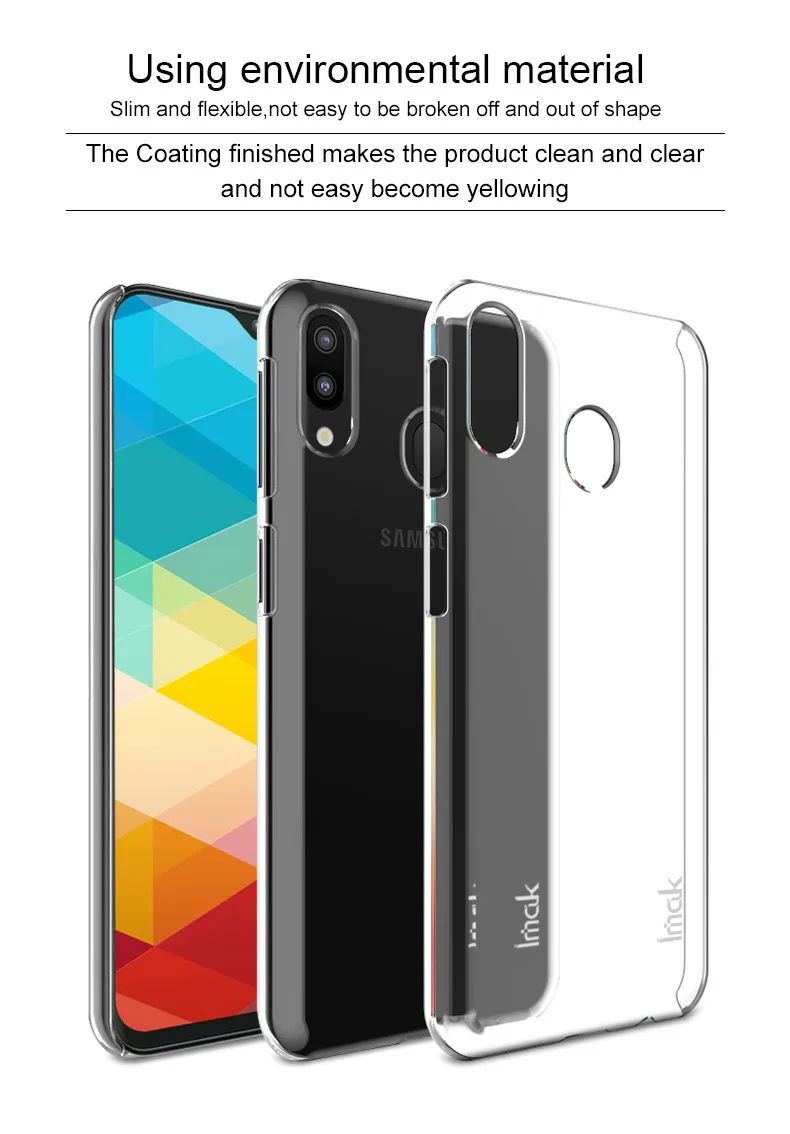 IMAK Crystal ПК для samsung Galaxy M20 чехол прозрачная задняя крышка samsung M20 чехол GalaxyM20 принципиально для samsung M20 крышка на расстоянии до 20 м