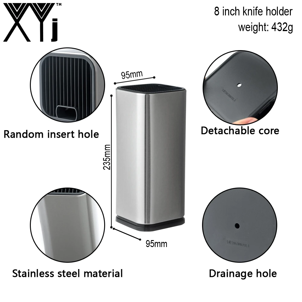 XYj Stainless Steel Kitchen Knife Set Chef Bread Slicing Santoku Utility Paring Knives Stainless Steel Knife Holder Stand XYj Stainless Steel Kitchen Knife Set Chef Bread Slicing Santoku Utility Paring Knives Stainless Steel Knife Holder Stand