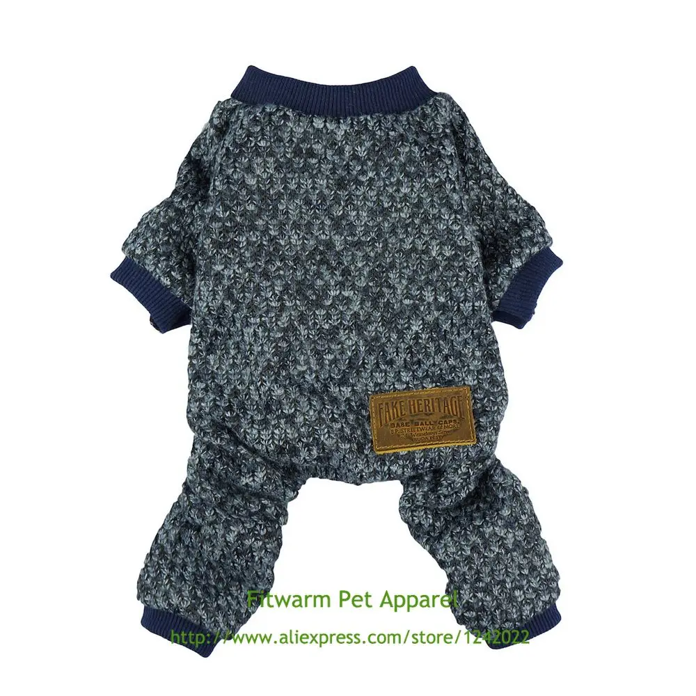 

Fitwarm Knitted Thermal Pet Clothes for Dog Pajamas PJS Coat Jumpsuit Free Shipping XS Small Medium Large Chihuahua Yorkie