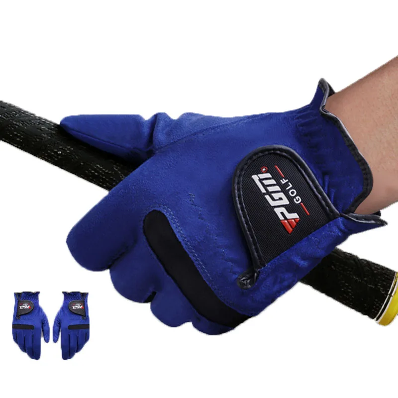 

High Quality Men Blue Left Right Hand Sweat Absorbent Breathable Anti-slip Microfiber Golf Gloves for Outdoor Golf Training