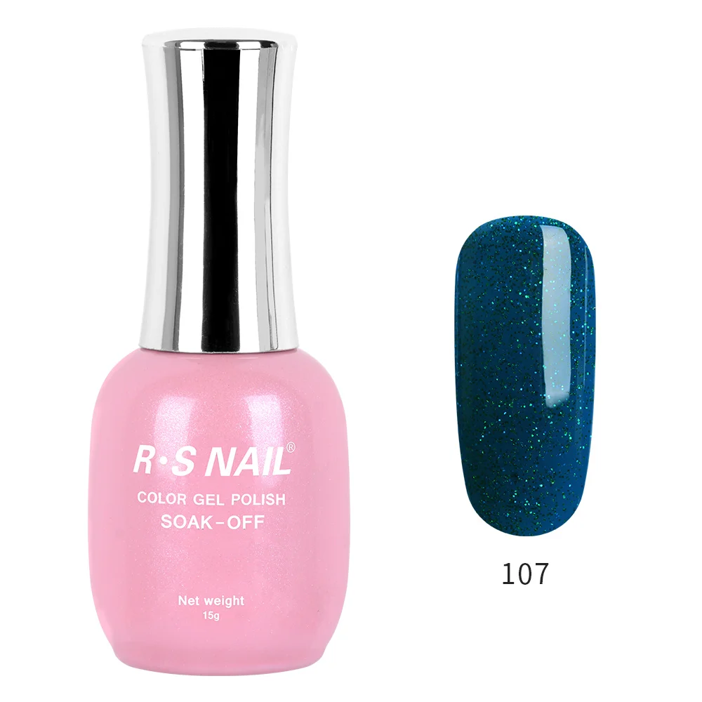 RS NAIL Новая серия Гель-лак для ногтей УФ светодиодный Гель-лак 120 цветов Гель-лак профессиональный маникюрный набор гель-лаков 15 мл - Цвет: 107