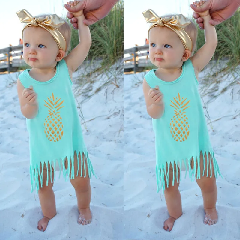Download Toddler Baby Girls Dress Up Cotton Golden Pineapple ...