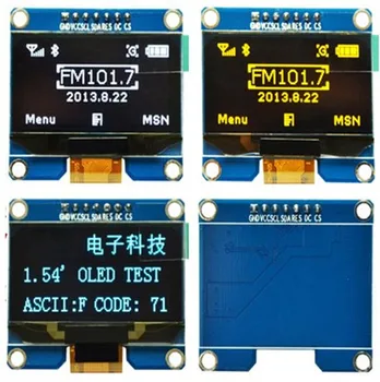 

1.54 inch 7PIN Blue/Yellow/White PM OLED Module SPD0301 Drive IC SPI Interface 3.3V 128*64