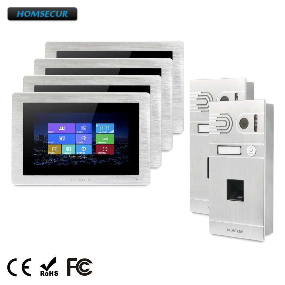 

HOMSECUR 7" Wired Video Door Entry Security Intercom with Fingerprint Camera BC061-S +BM714-S