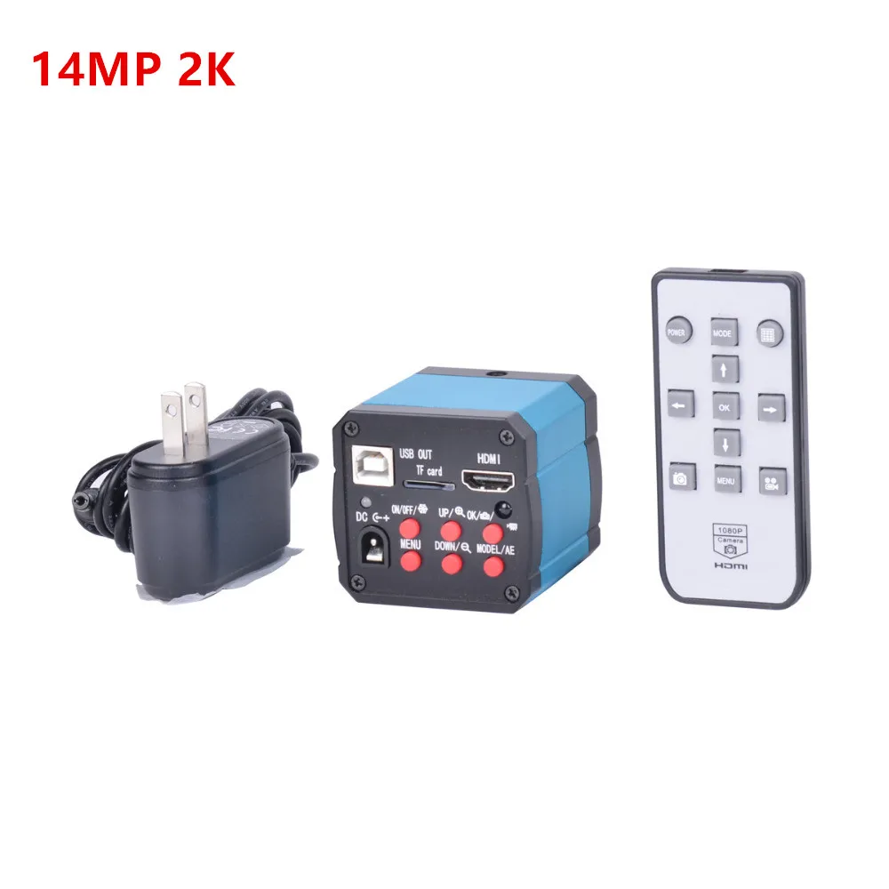 Microscope Camera 14MP 2K HDMI 1080P USB Digital Industry Video Inspection Microscope Camera Set TF