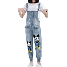 Джинсовые комбинезоны для женщин, новинка, весенне-осенние женские комбинезоны с дырками, Свободные повседневные джинсовые штаны, студенческий комбинезон