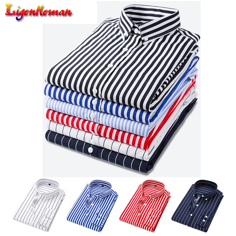 Quality Brand Mens Dress Shirts 2019 Spring Summer Casual Male Shirt Tops Plus size 5XL Striped Long Sleeves Camisa Masculina Quality Brand Mens Dress Shirts 2019 Spring Summer Casual Male Shirt Tops Plus size 5XL Striped Long Sleeves Camisa Masculina