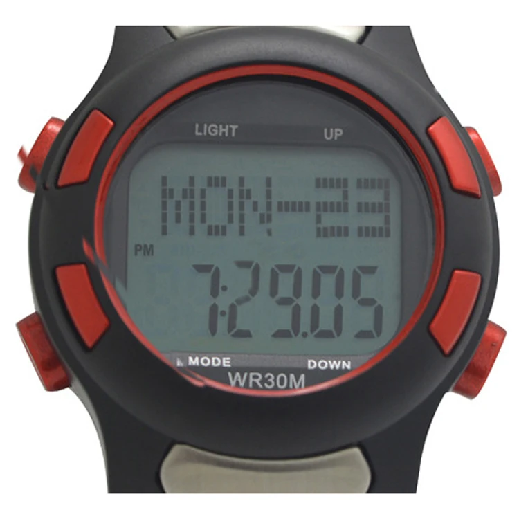 JHO-водонепроницаемый спортивный монитор частоты сердечных сокращений фитнес-упражнения часы Шагомер калорий секундомер Открытый Велоспорт красный