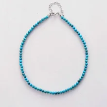 Женские чокеры, 4 мм, натуральный камень, колье, ожерелье,, женский простой воротник, ожерелье на шею, колье, стимпанк, ювелирное изделие, Прямая поставка