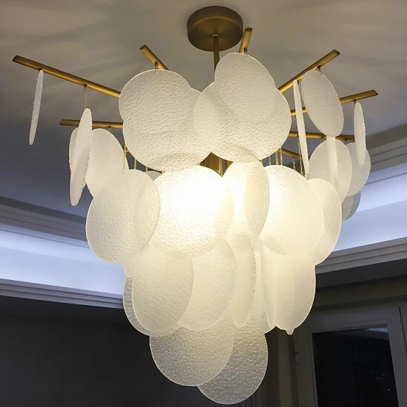 Modern minimalist Circular Frosted Glass light Shade Pendant lights