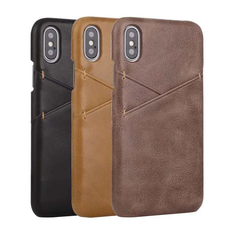 Leather Case For Apple iPhone X XS Genuine Leather Case Matte Vintage