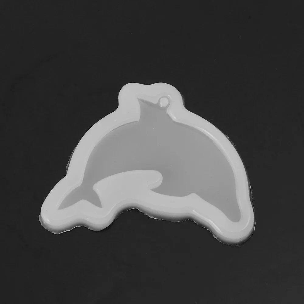 Doreen коробка силиконовая смола форма для изготовления ювелирных изделий Kawaii Дельфин животных Белый ювелирные инструменты 56 мм(2 2/") x 40 мм(1 5/8"), 2 шт