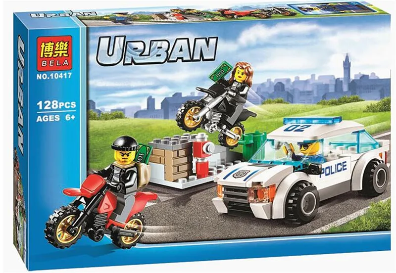 

Bela 10417 Urban City Police Motorcycle Pursuit of prisoners Bricks set Model Building Blocks Toys Toy S239 Lepin