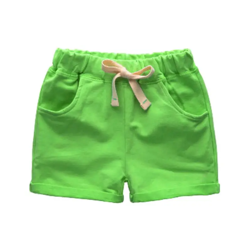 Шорты для маленьких мальчиков; детские короткие штаны для мальчиков и девочек; хлопковые детские спортивные пляжные шорты для мальчиков; Детские шорты для мальчиков - Цвет: Зеленый