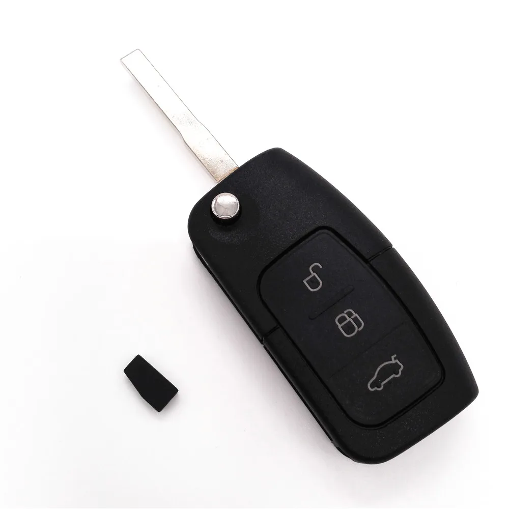 433MHZ 4D63 Chip Folding Flip Keyless Remote Key Fob Case 3 Buttons for Ford Focus Mondeo