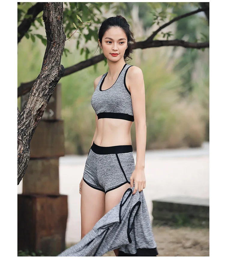 Спортивный бикини 2018 летние пикантные Maillot De Bain Femme Push Up solid серый плюс Размеры Для женщин Купальники для малышек Холтер высокой Средства