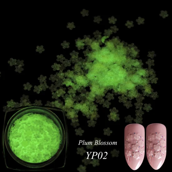 Полная красота 1 коробка 3D ультра-тонкие флуоресцентные чешуйчатые Блестки для ногтей светящаяся Луна Звезда Сердце Блестки для ногтей CHYP01-07 - Цвет: YP02