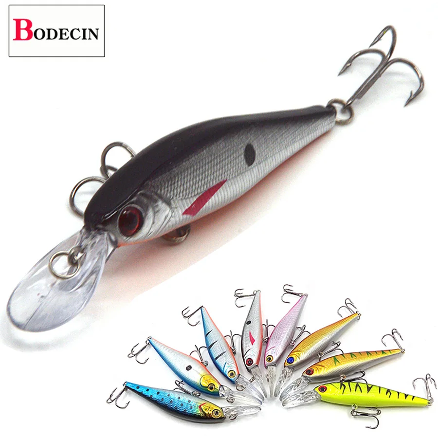 8PCS Artificial Lures For Fishing Supplies China Peche Minnow Wobbler Trolling Trolls Sea Fishing Tackle Plastics Trout Baits (9)