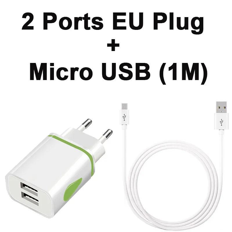 

Micro USB Cable For Samsung Galaxy S7 S6 Edge Plus S5 S4 S3 S2 Phone Cables EU Plug Chargers 2 Port Dual USB Charging Adapter
